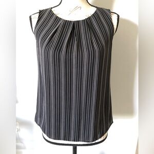 LOFT Black and White Striped Blouse